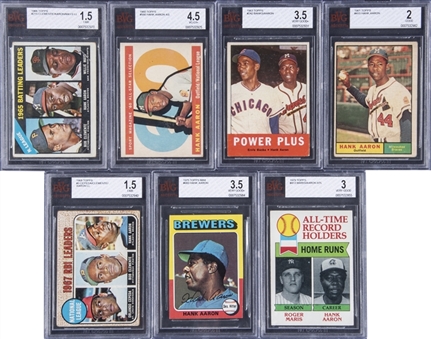 1960-79 Topps Hank Aaron BVG-Graded Collection (7 Different)